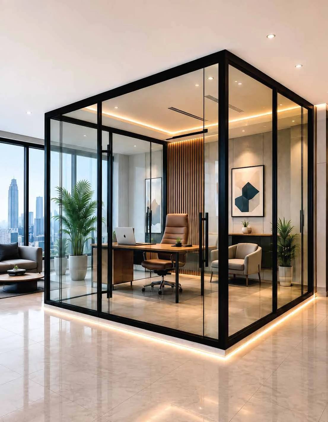 Interior glass room