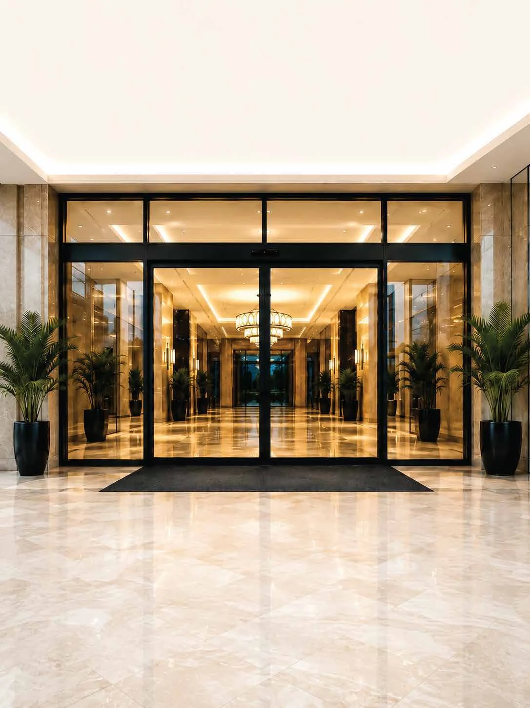 Hotel and mall entrance doors